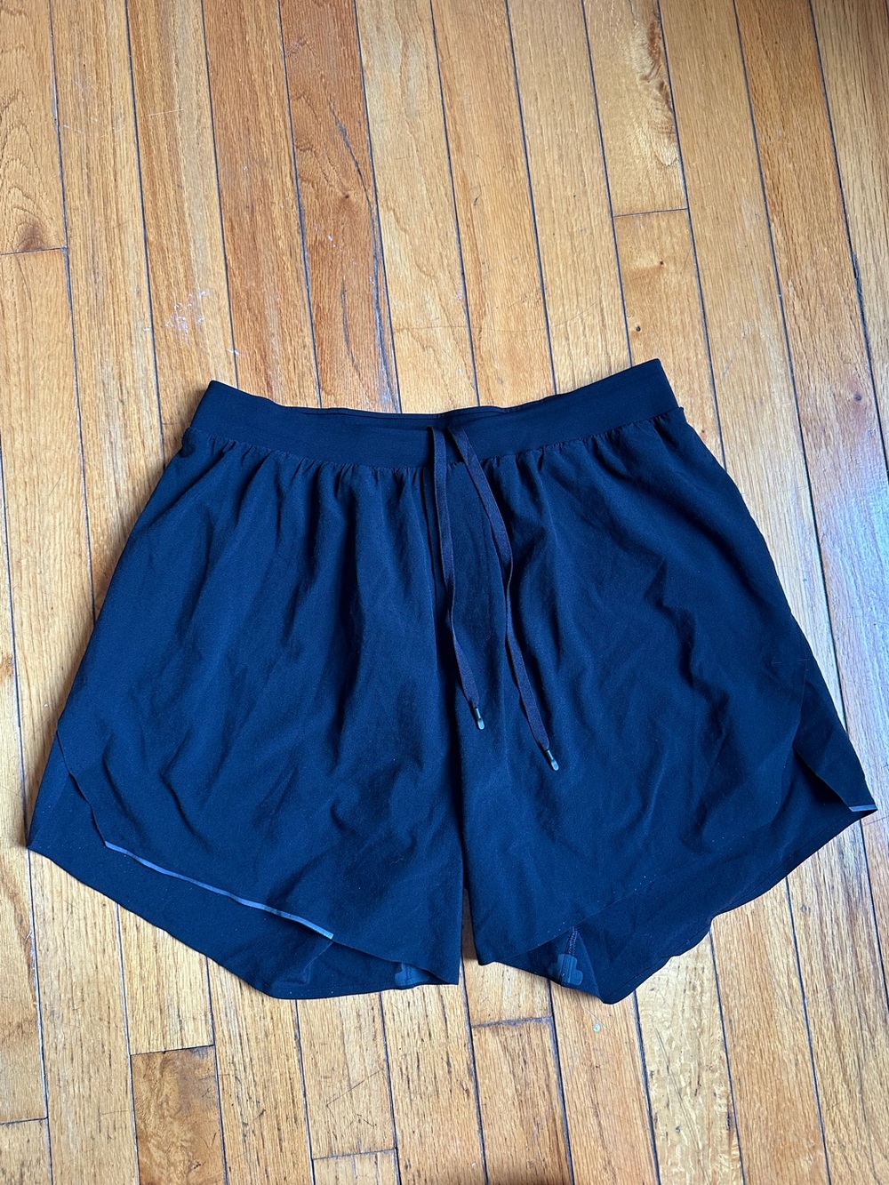 lululemon Fast and Free Lined Black Men's Athletic Shorts with Drawstring Waist